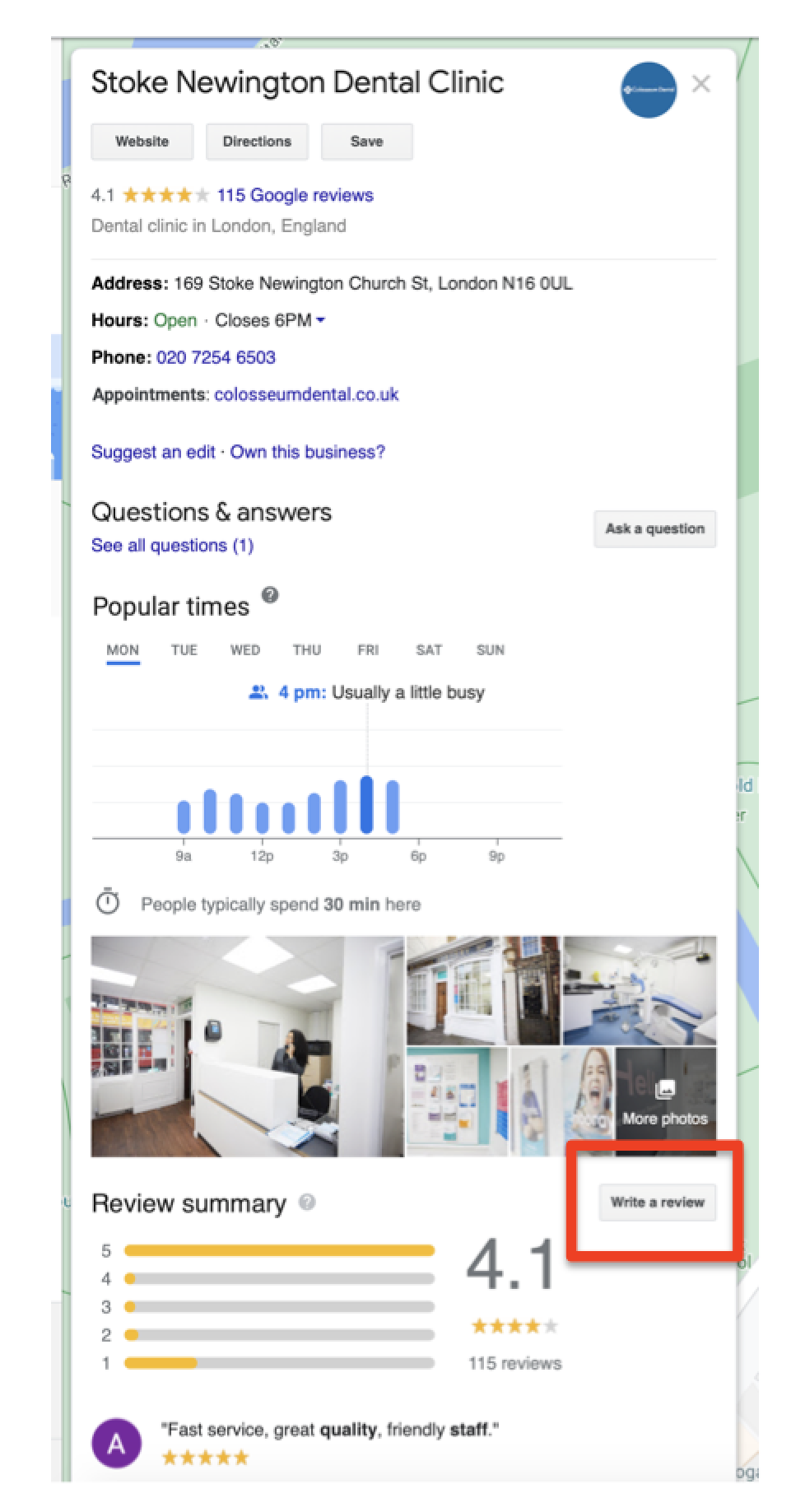 Writing a Google Review | Colosseum Dental UK
